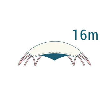 Prenájom Flat Dome Ø 16 m – exteriér drevenej eventovej kupoly