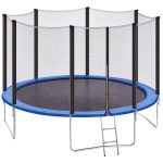 Trampolína s ochrannou sieťou a rebríkom