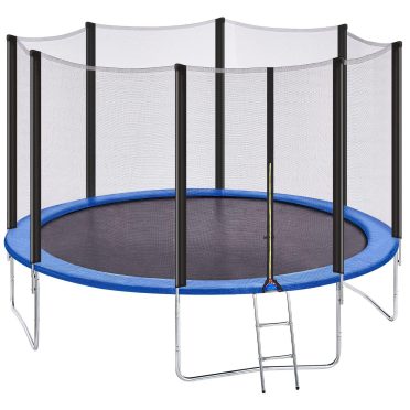 Trampolína s ochrannou sieťou a rebríkom