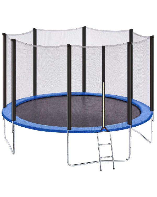 Trampolína s ochrannou sieťou a rebríkom