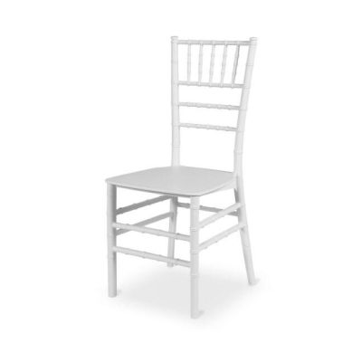 Prenájom bielych Chiavari stoličiek – biela drevená Chiavari stolička