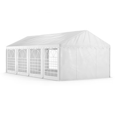 Prenájom garden party stanu 4x6 m s možnosťou uzatvorenia pre vyšší komfort pri vetre.