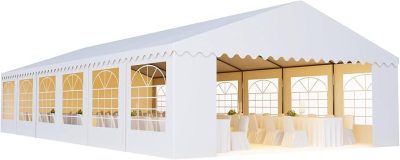 Prenájom garden party stanu 6x12 m – bočné steny a ochrana pred dažďom na záhradnom evente