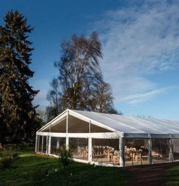 Veľkoplošný párty stan so sedlovou strechou ALU 10x10 m