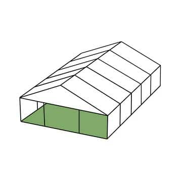 Prenájom ALU stanu so sedlovou strechou 20x25 m – exteriér