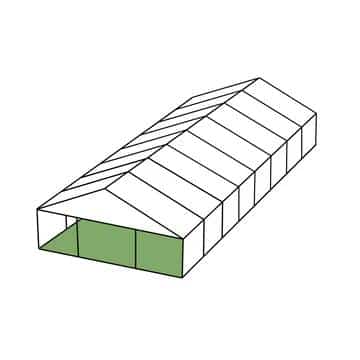 prenájom ALU stanu so sedlovou strechou 20x40 m – exteriér