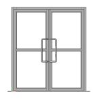 Dvojdvere sklo ALU + rampa (2×3 m)