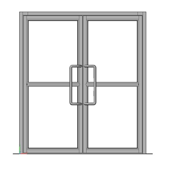 Dvojdvere sklo ALU + rampa (2x3 m)